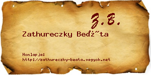 Zathureczky Beáta névjegykártya