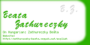 beata zathureczky business card
